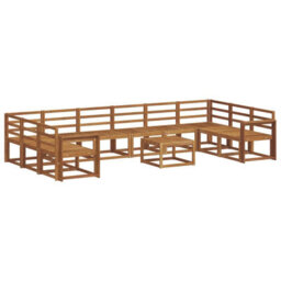 Walplus Outdoor Sofa Set 11 Pcs Natural Solid Acacia Wood - thumbnail 2