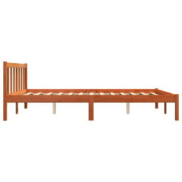 Berkfield Bed Frame Without Mattress Wax Brown 150X200 Cm King Size Solid Wood Pine - thumbnail 5
