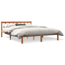 Berkfield Bed Frame Without Mattress Wax Brown 150X200 Cm King Size Solid Wood Pine - thumbnail 2