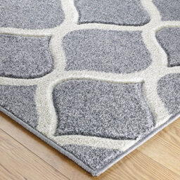 Grey Easy To Clean Geometric Modern Rug For Dining Room-200Cm X 285Cm - thumbnail 3