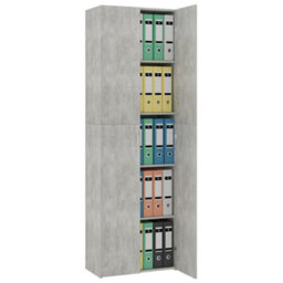 Berkfield Office Cabinet Concrete Grey 60X32X190 Cm Engineered Wood - thumbnail 4
