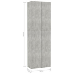 Berkfield Office Cabinet Concrete Grey 60X32X190 Cm Engineered Wood - thumbnail 8