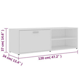Berkfield Tv Cabinet White 120X34X37 Cm Engineered Wood - thumbnail 9