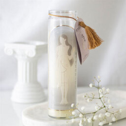 Aphrodite Goddess Tube Candle With Rose Quartz Crystals - thumbnail 1