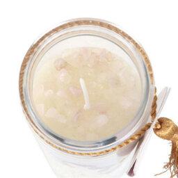 Aphrodite Goddess Tube Candle With Rose Quartz Crystals - thumbnail 4