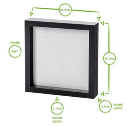 "Nicola Spring 8 X 8"" Photo Frame - 3D Photo Frame Picture Frame Box Portrait Display Case With Spacer (22.5 X 22.5Cm)" - thumbnail 4