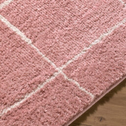Livabliss Fossay Shaggy-Washable Pink Ivory Modern High Pile Living Bedroom Rug 200 X 275 Cm Easy Care, Non Shedding - thumbnail 3