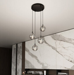 Emibig Lighting Emibig Cosmo Pendant Lamp  4 X E14 Black With Graphite Shade - thumbnail 6