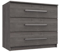Rochester 3 Drawer Chest - Dark Grey Oak On Express Delivery And Ready Assembled