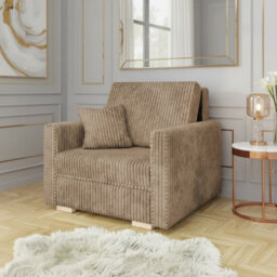 Viva Piano I Upholstered Sofa Bed With Bedding Storage Wooden Legs Wooden Frame Polyurethane Foam 80X196Cm Beige - thumbnail 1