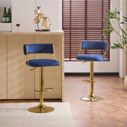 2Pcs Thick Corduroy Bar Stools Breakfast Kitchen Chair Swivel Bar Stool - thumbnail 5