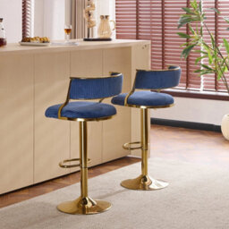 2Pcs Thick Corduroy Bar Stools Breakfast Kitchen Chair Swivel Bar Stool - thumbnail 6