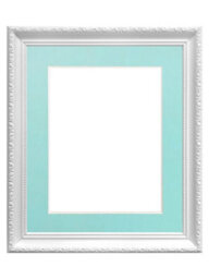 Frames By Post Shabby Chic White Frame With Blue Mount For Image Size A2 - thumbnail 1
