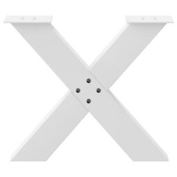 Berkfield Modern Coffee Table Legs X-Shaped 2 Pcs White 60X(42-43) Cm Steel - thumbnail 5