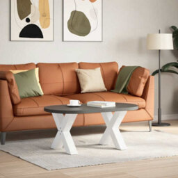 Berkfield Modern Coffee Table Legs X-Shaped 2 Pcs White 60X(42-43) Cm Steel
