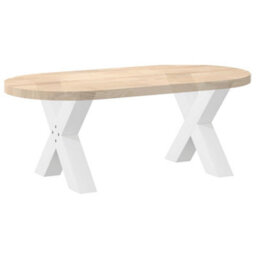 Berkfield Modern Coffee Table Legs X-Shaped 2 Pcs White 60X(42-43) Cm Steel - thumbnail 8