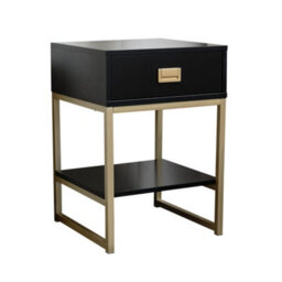 Melody Maison One Drawer Bedside Table - Elle Black Range - thumbnail 8