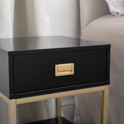 Melody Maison One Drawer Bedside Table - Elle Black Range - thumbnail 5