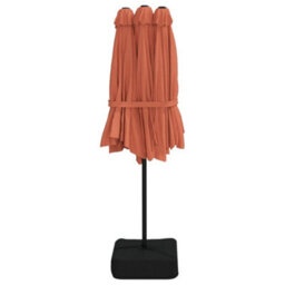 Berkfield Double-Head Garden Parasol With Leds Terracotta 449X245 Cm - thumbnail 7