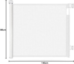 Start and Drive S&d, Retractable Baby Gate 86Cm X 140 Cm Stair Safety Gate Roll For Babies And Pets, Extendable Barrier Gates (White) - thumbnail 2