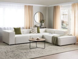 Beliani Modular Corner Sofa 4 Seater Ardal Boucle White Left Hand - thumbnail 2