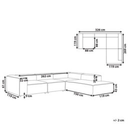 Beliani Modular Corner Sofa 4 Seater Ardal Boucle White Left Hand - thumbnail 3