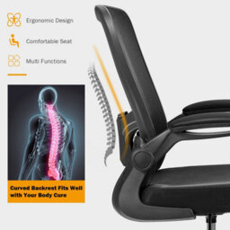 Costway High Back Mesh Drafting Chair Tall Office Chair Rolling Ergonomic Desk Chair - thumbnail 5