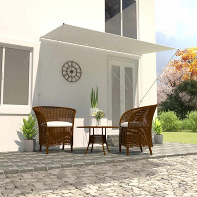 Walplus Retractable Awning Garden Sun Shade Canopy Gazebo For Back Door, Porch, Patio 350X150 Cm Cream - image 1