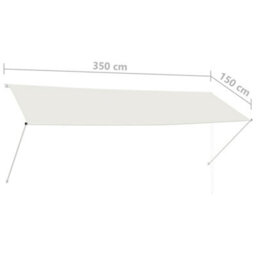 Walplus Retractable Awning Garden Sun Shade Canopy Gazebo For Back Door, Porch, Patio 350X150 Cm Cream - thumbnail 8