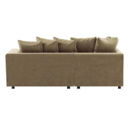 Furnishings For Less UK Brooklyn Plush Velvet 3 To 4 Seater L Shaped Corner Sofa Foam Beige Left Hand Facing - thumbnail 4