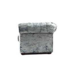 Chesterfield Low Back Club Armchair Marble Real Velvet Fabric In Classic Style - thumbnail 8