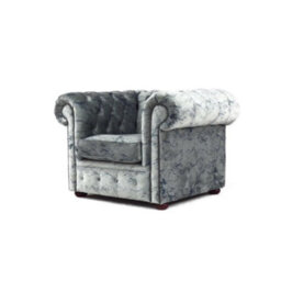 Chesterfield Low Back Club Armchair Marble Real Velvet Fabric In Classic Style - thumbnail 7