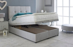Adore Designs Deluxe Plush Velvet Ottoman Storage Bed, With Pillow Top Mattress - 6Ft Super King - Black - thumbnail 2