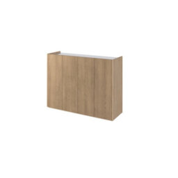 Arte Elegant Easy 2 Sideboard Cabinet H950mm W1260mm D400mm, Oak Scandi & White, Four Doors, Four Shelves, Led Lighting - thumbnail 1