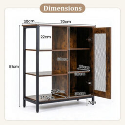 Coffee Bar Cabinet Adjustable Internal Shelves - thumbnail 2