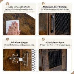 Coffee Bar Cabinet Adjustable Internal Shelves - thumbnail 3