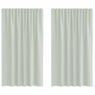 Berkfield Durable Voile Curtains With Rod Pockets 2 Pcs Light Grey - image 1