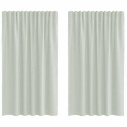 Berkfield Durable Voile Curtains With Rod Pockets 2 Pcs Light Grey - thumbnail 1