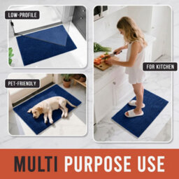 Moonlight Bedding Plush Chenille Bathroom Floor Mat Non-Slip Quick-Dry Absorbent Bathroom & Doorway Shower Rug Navy 50X80 Cm - thumbnail 4
