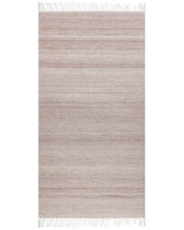 Beliani Light Red Recycled Pet Indoor/outdoor Area Rug 80 X 150 Cm With Fringe - thumbnail 1