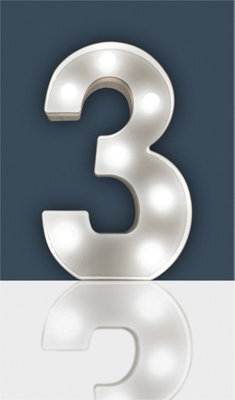 St Helens Home And Garden Battery Operated 3D Led Number 3 Light - image 1