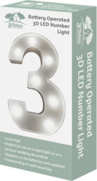 St Helens Home And Garden Battery Operated 3D Led Number 3 Light - thumbnail 3