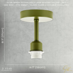 Happy Homewares Traditional Olive Green Ceiling Light Fitting To Hold Lamp Shades - thumbnail 7