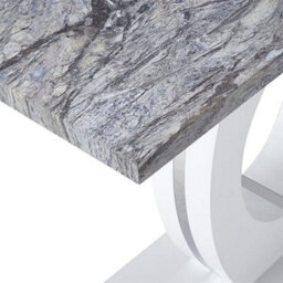 Furniture in Fashion Halo High Gloss Console Table In White And Melange Marble Effect - thumbnail 5
