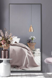 "Mirroroutlet Artus - Black Aluminium Edged Wall Leaner Mirror 68"" X 33"" (174Cm X 85Cm)" - thumbnail 2