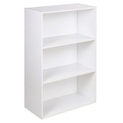 Urbn-Living Urbnliving 90Cm Height Wide 3 Tier Book Shelf Deep Bookcase Storage Cabinet Display Colour White Dining Living Room - image 1