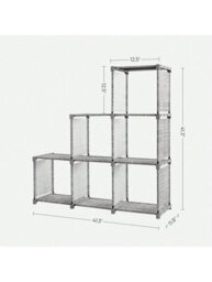 Songmics 9-Cube Drawer Organiser, Storage Unit With 9 Storage Boxes, Closet Organiser, Bookcase, 83.5 X 30 X 79.5 Cm - thumbnail 8