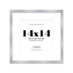"14X14"" Silver Picture Frame - 14X14"" Square Frame With 12X12"" Mount For 14X14""/12X12"" Pictures Moderrn Style Thin Edge, 1 Pack" - thumbnail 1