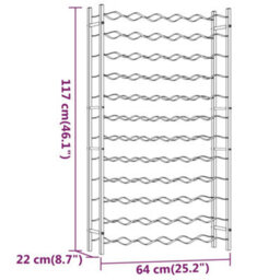 Vidaxl Wine Rack For 72 Bottles White Metal - thumbnail 3