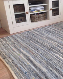 Second Nature Online Denim Blue Rug Washable Cotton Flat Weave / 90 Cm X 150 Cm - thumbnail 3